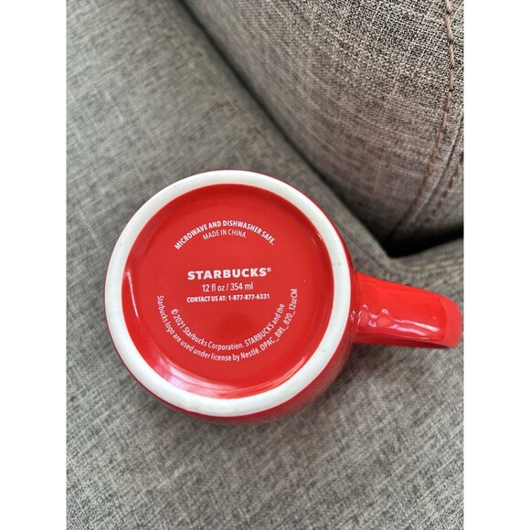 Starbucks 2020 Holiday Coffee Cup Ceramic Mermaid Mug 12 Oz Red - Picture 7 of 7